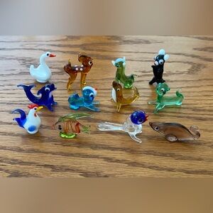 Vintage Glass Menagerie “Ménagerie En Verre” Mini Hand Blown Animals (Bo…